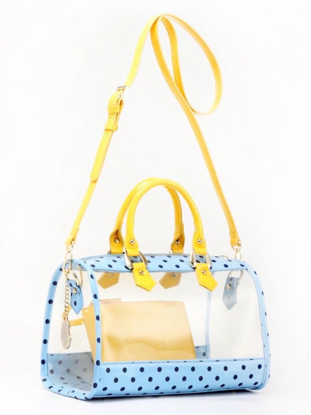 SCORE Moniqua medium clear satchel NWT very minor damage